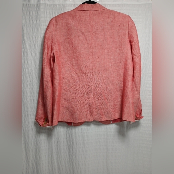 Talbots 100% Linen Double Button lined Ladies Blazer. Size 12 petite - Picture 2 of 10